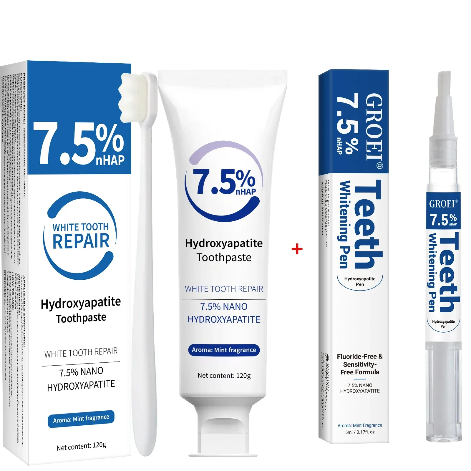 Toothpaste & Whitening Pen Kit - Hydroxyapatite Toothpaste 评论和价格