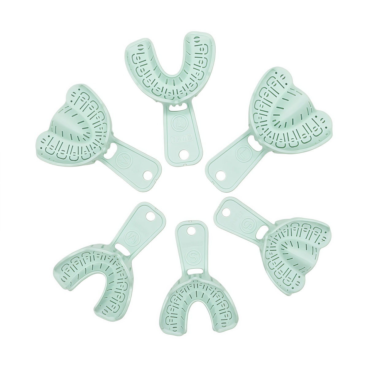 6pcs Dental Implant Tray Green - Teeth Whitening Tray 评论和价格